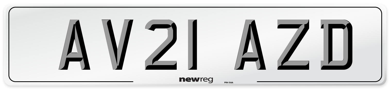 AV21 AZD Number Plate from New Reg